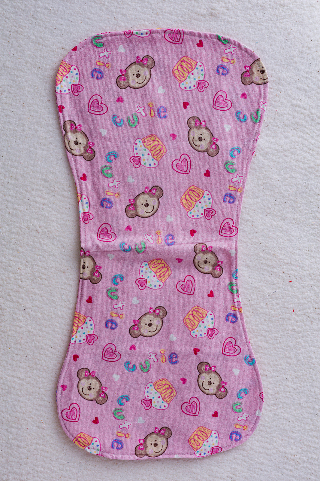 pink monkey burp cloth