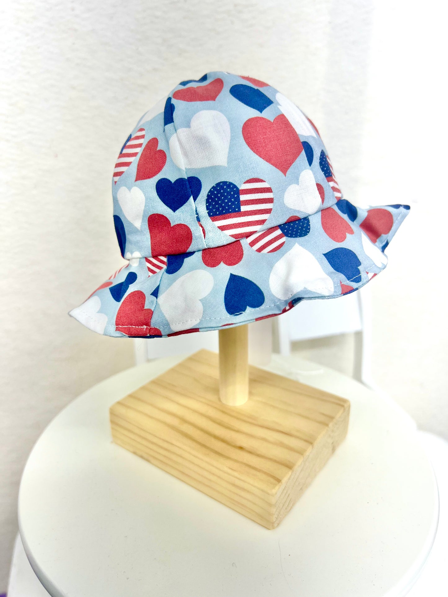 patriotic heart bucket hat