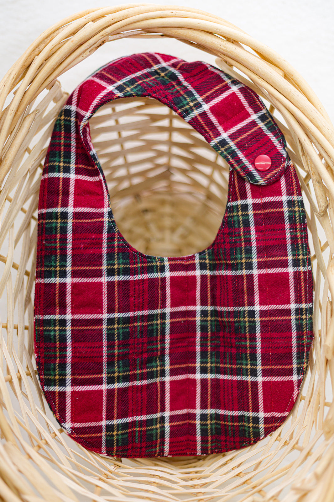 plaid flannel quilted bib