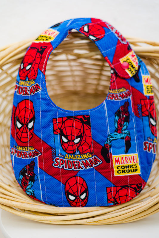 spider man flannel quilted baby bib